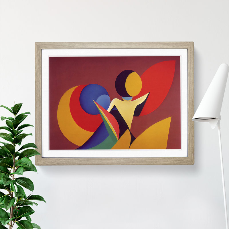 Abstract Woman in Colour Vol.1 - Framed Print, 25cm H x 34cm W x 2cm D, Oak