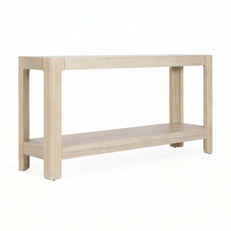 59" Wood Console Table with Open Shelf