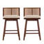 Ensemble de 2 tabourets de comptoir en bois avec revêtement doux-129903725
