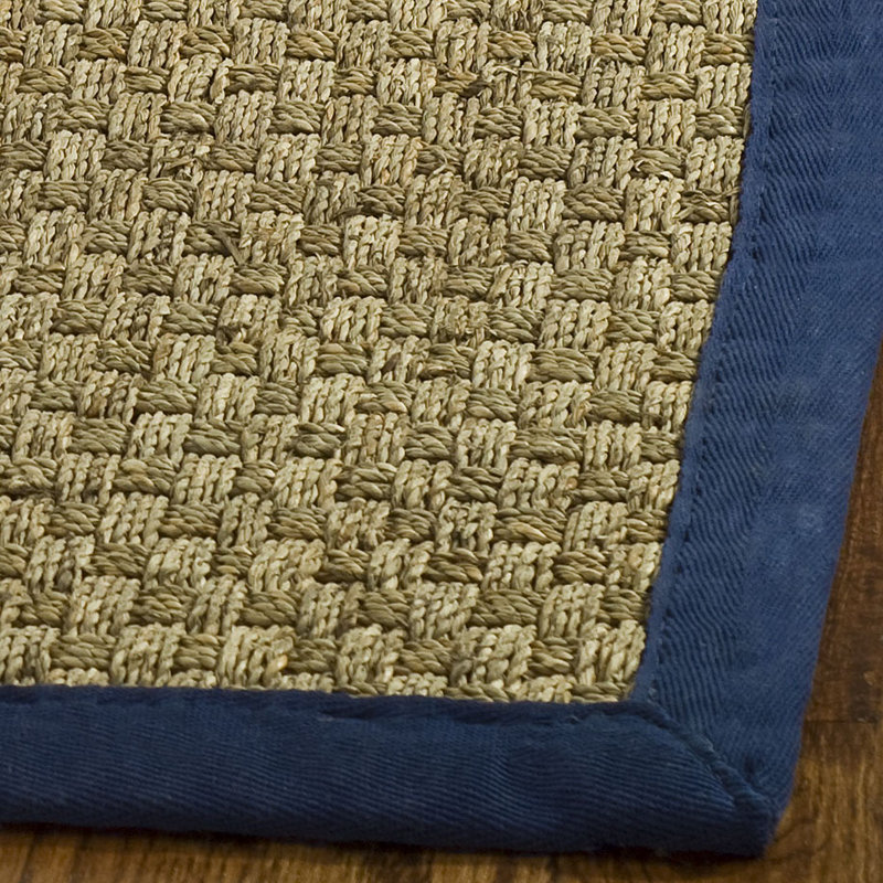 Delapena Hooked Rug, Rectangle 183 x 274 cm, Natural/Blue