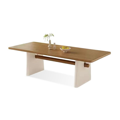 Brown Rectangular Solid Wood Dining Table