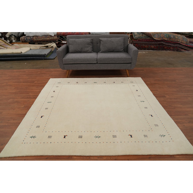 Tapis indien en laine fait à la main de style Gabbeh 7 x 7