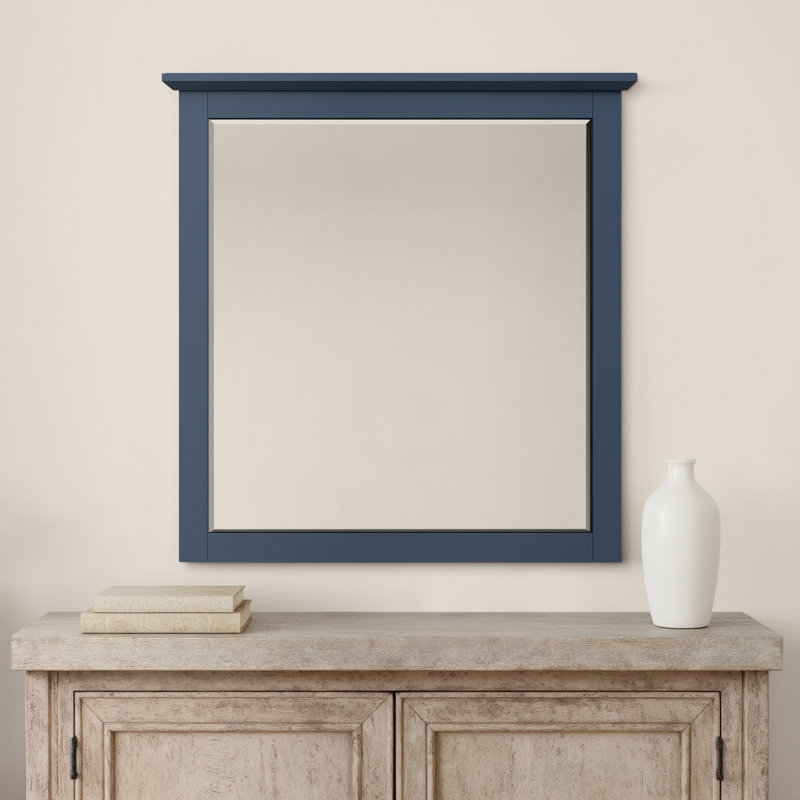 Monza Wood Rectangle Wall Mirror, Blueberry