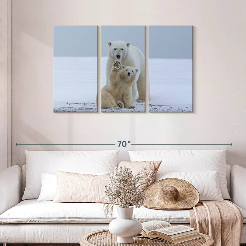 Brampt Polar Bear Waving, 28" H x 45" W