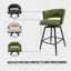 Ensemble de tabourets de bar en lin tissé idéal pour divers environnements avec pivotant à 360 ° et revêtement confortable, ensemble de deux