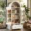 Armoire de cuisine arquée avec tablettes réglables et tiroir, bois