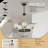 5-light Modern Black And Gold Wagon Wheel Chandelier With Ribbed Glass Globes For Dining Room Living Room Foyer Kitchen Island Entryway-1053034606