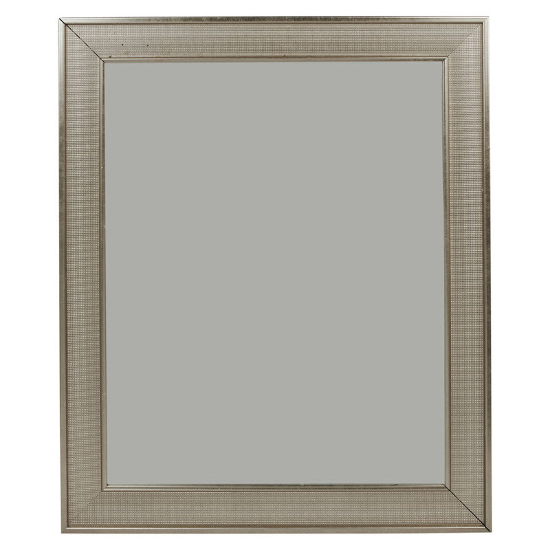 Hollins Solid Wood Rectangle Mirror, Silver