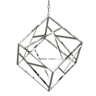 Transitional LED Square Frame Chandelier