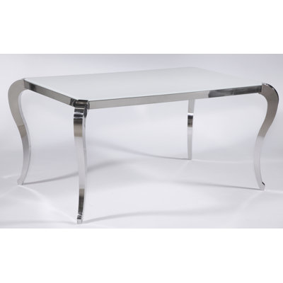 Glass Top Metal Base Dining Table