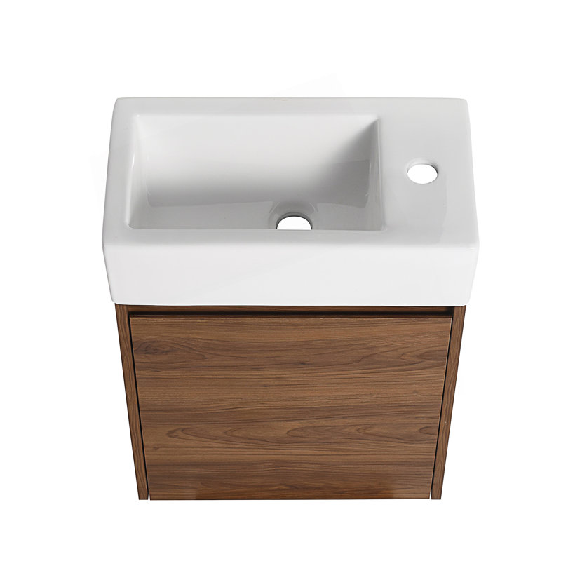 Petit meuble-lavabo flottant avec lavabo simple