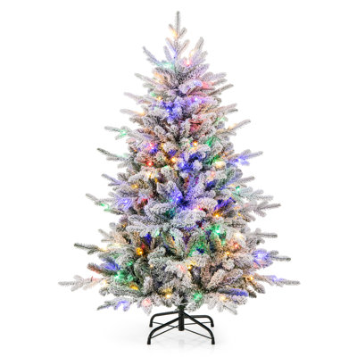 The Holiday Aisle® Pre-lit Artificial Christmas Tree Snow Flocked Full Tree W/ 436 Lush Branch Tips