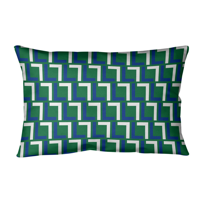 Housse de coussin Seattle Luxury, Bleu / Blanc / Vert, Simili daim