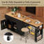 Îlot de cuisine 85,5 po avec table de salle à manger extensible et rangement-1258889658