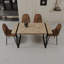 Ensemble de table de salle à manger rectangulaire en bois aggloméré 59 pouces et chaises en suède de style industriel moderne avec base en métal, parfait pour les cuisines et les salles à manger contemporaines-271484647-271484640