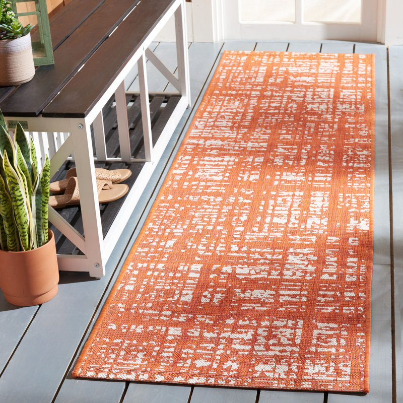 Mascher Performance Abstract Indoor/Outdoor Area Rug, Runner 2'3" x 8'