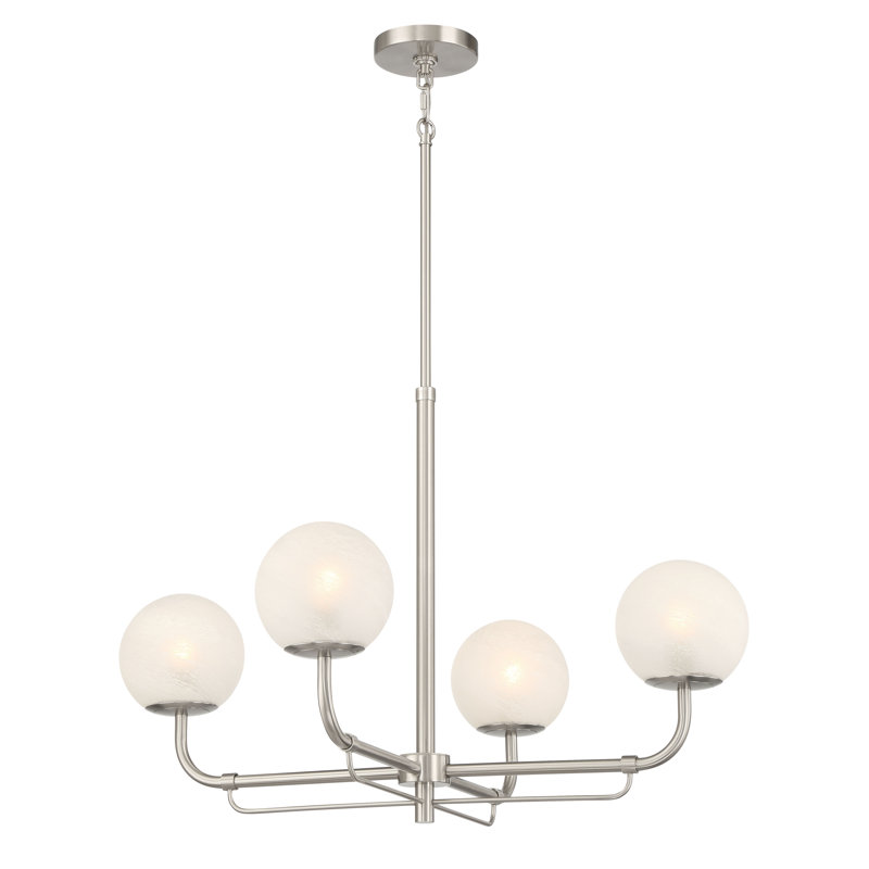 4 LIGHT CHANDELIER, Brushed Nickel