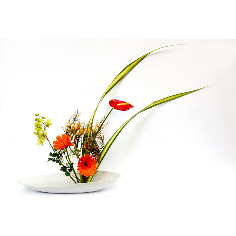 Décoration florale Ikebana, H 8 po x l 12 po x P 1,25 po