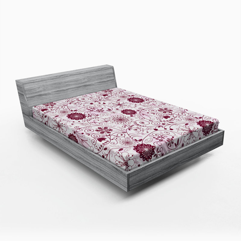 Microfiber Floral Fitted Sheet, Full Fitted Sheet