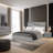 Modern Gray Panel Platform Bed Queen size with 3 Modes LED Light