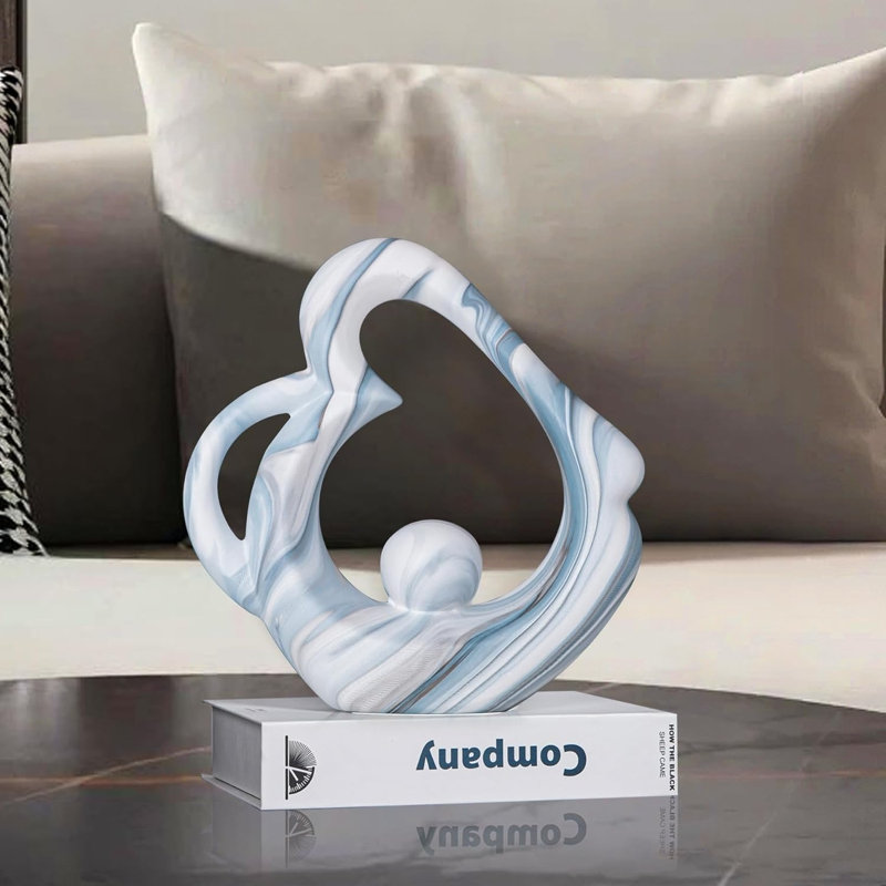 Abstract Sculpture Home Decor Blue Marble 4