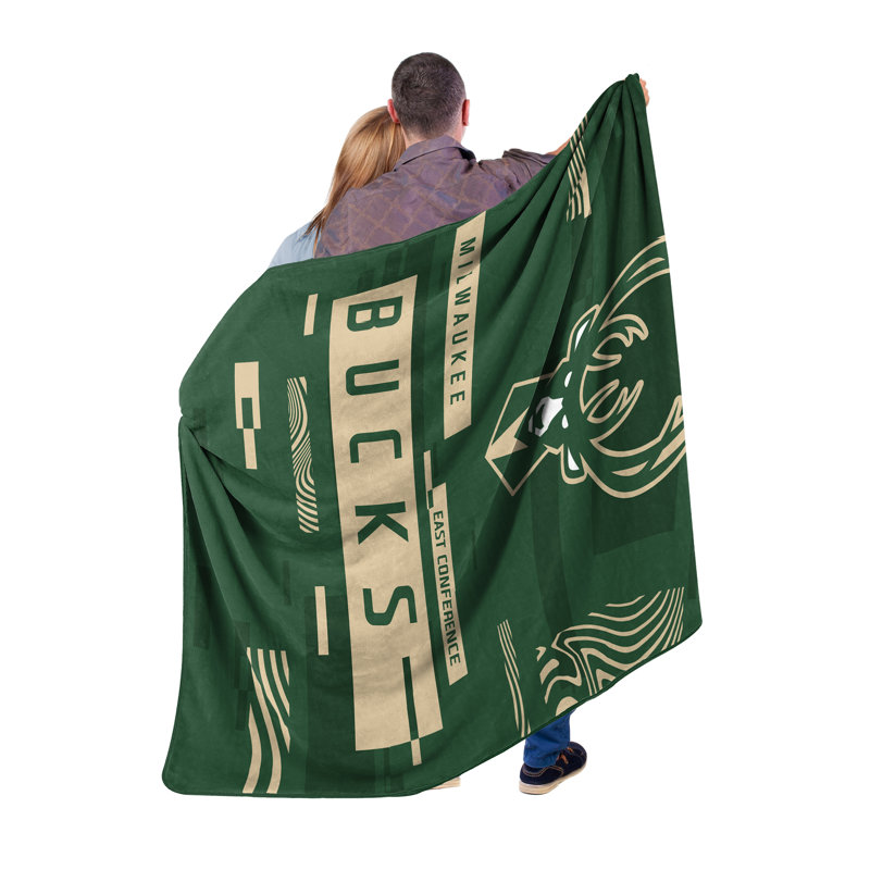 Throw Blanket, Green/Yellow, Milwaukee Bucks