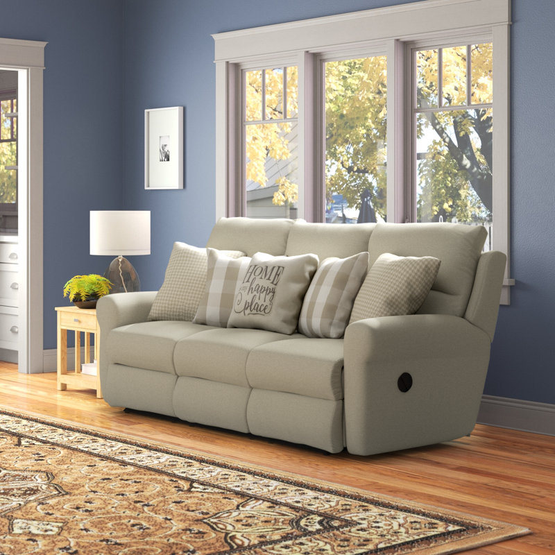 Aneeta Lay Flat Reclining Sofa, Beige, Power