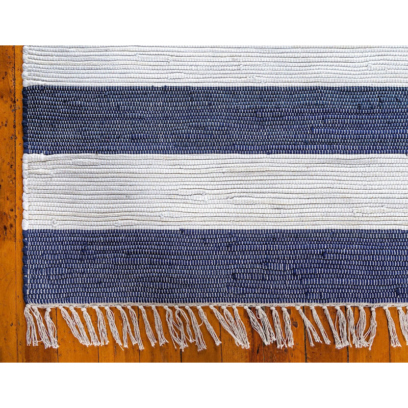 Priolo Cotton Striped Indoor Rug, Rectangle 8' x 10'