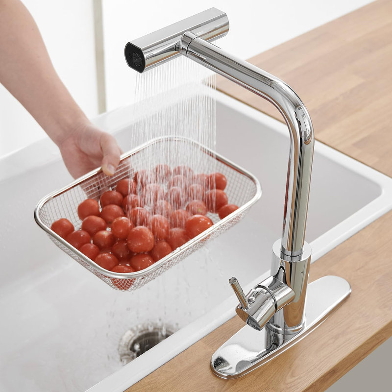 Kitchen Faucet with Pull Down Sprayer, Chrome