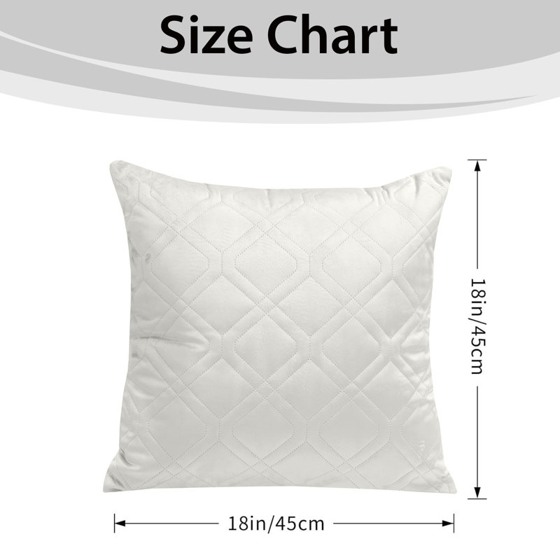 Aspire Homeware Diamond-Pattern Square Velvet Cushion Cover, White, Pack of 12