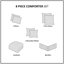Édredon 8 pièces en coton très grand - imprimé floral doux et floral et coussins décoratifs