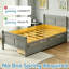 Cadre de lit simple avec 2 tiroirs de rangement, lit plateforme en bois avec tête de lit-737220353-737220355