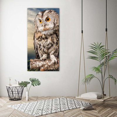 Owl On The Hill - Wrapped Canvas Print