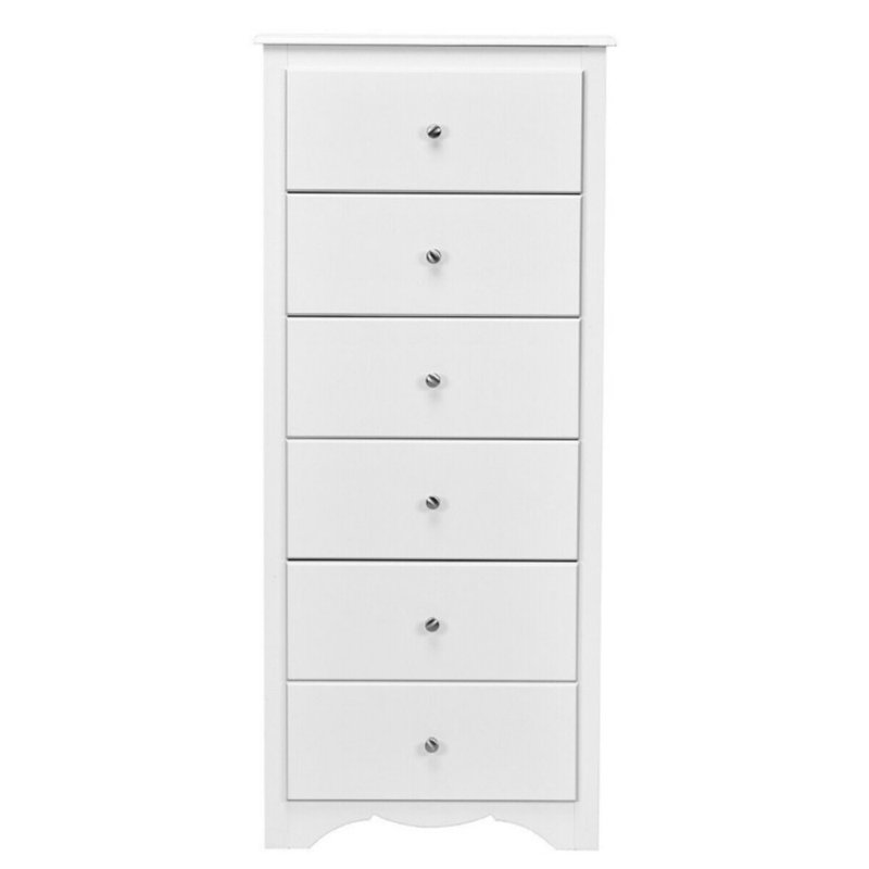 Commode 6 tiroirs avec commode 6 tiroirs, Blanc