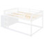 Lit superposé double blanc avec structure en pin massif et nombreuses options de rangement 4 3 tablettes en bois blanc pour rehausser la chambre à coucher-341830521-341830526