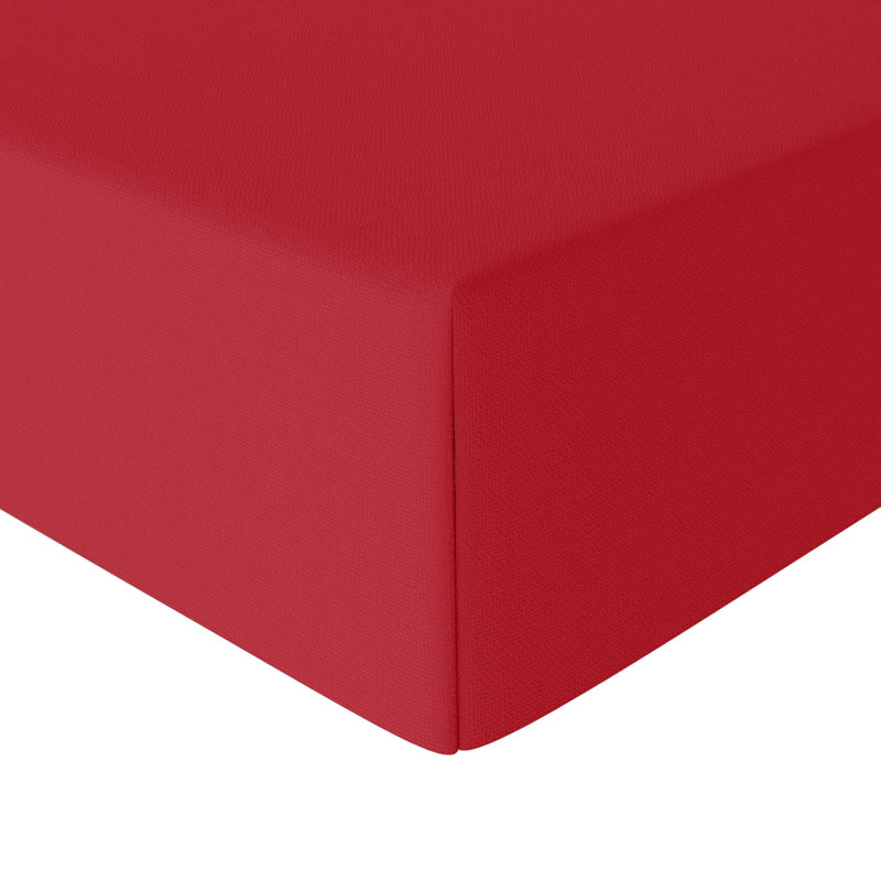 Merituuli 200 TC Microfiber 25cm Deep Fitted Sheets, Double (4'6), Red