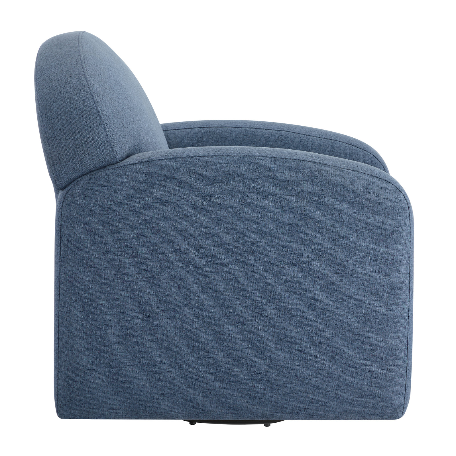Swivel Barrel Chair, Blue Performance Fabric   