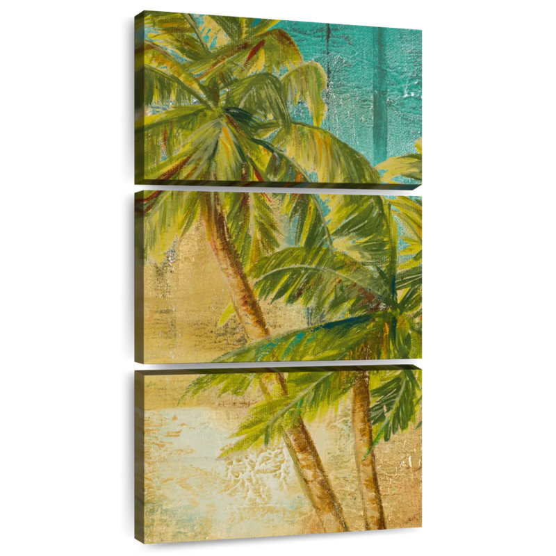Panneau de palmier de plage I, H 32 po x l 15 po