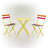 3-Piece Bistro Set with Folding Table and 2 Chairs, Multicolor-1773600465