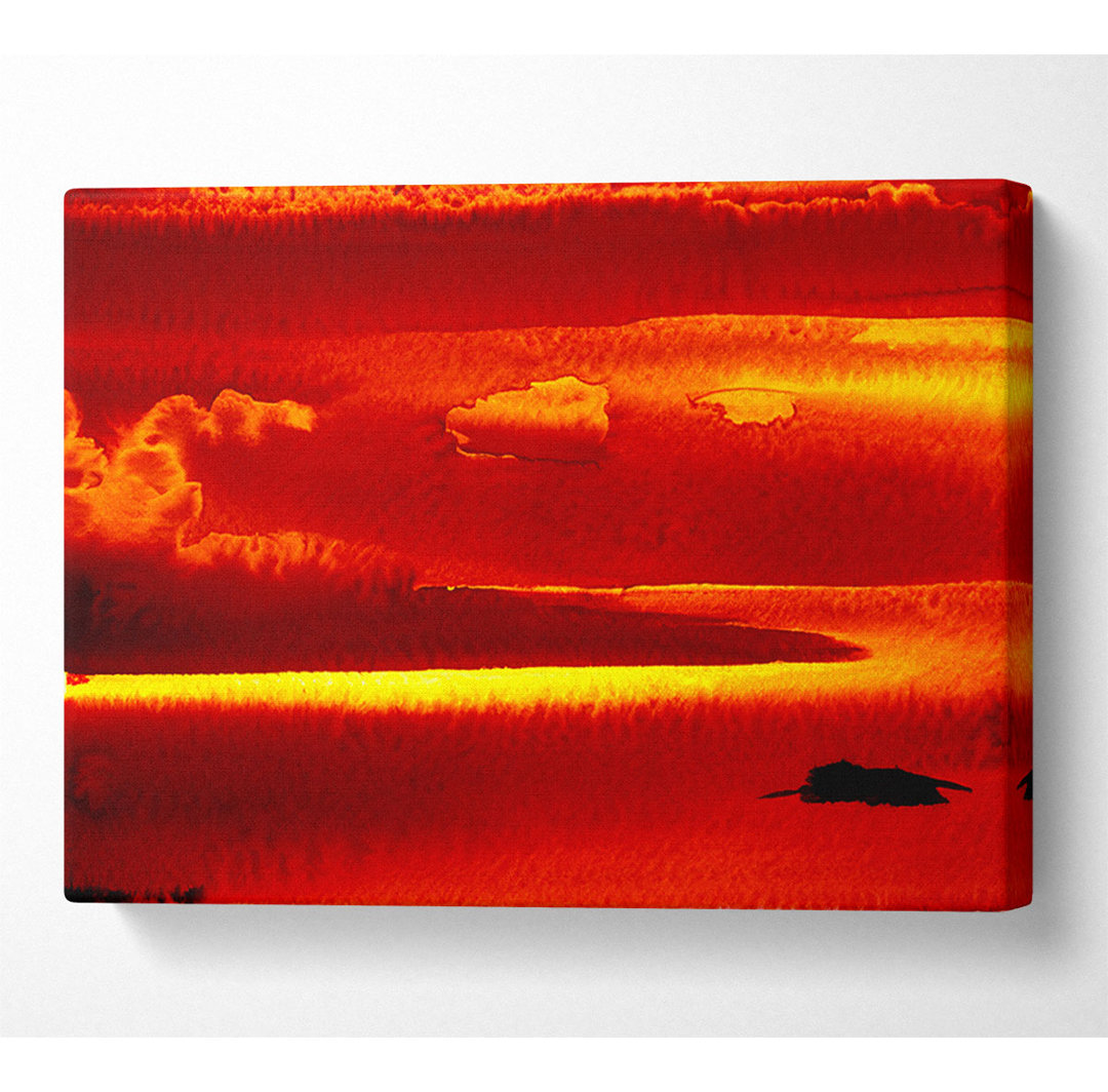 Kunstdruck Orange Ocean Glow