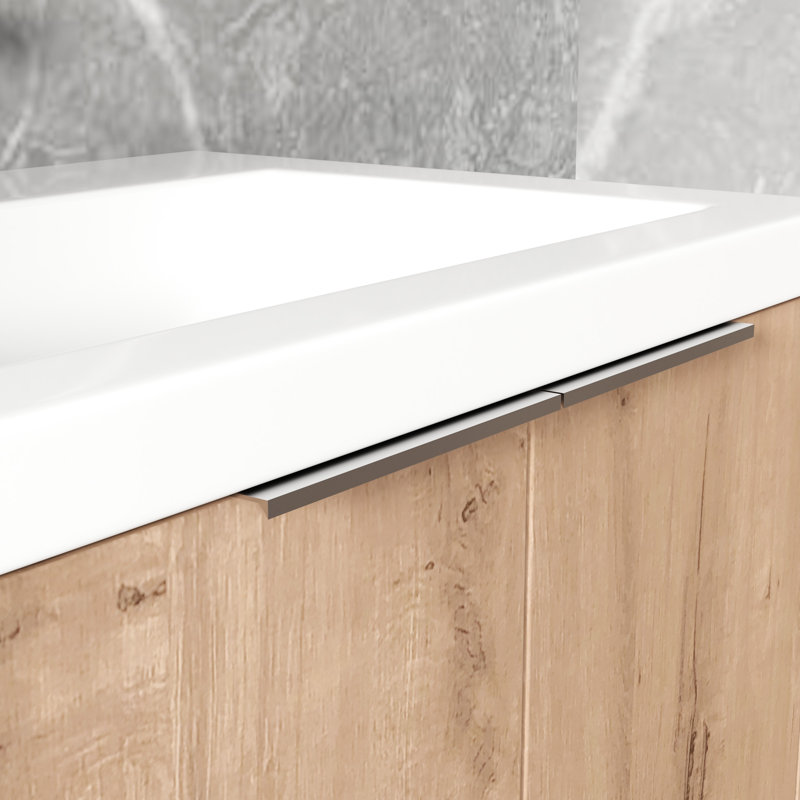 Meuble-lavabo de 42 po avec lavabo en résine et tiroir latéral - option de rangement moderne et fonctionnel