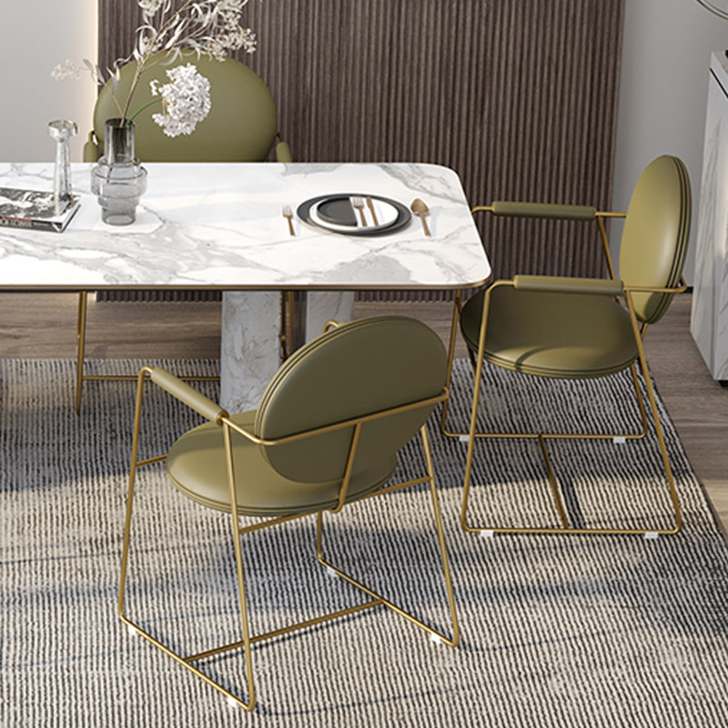 Chaises en similicuir de style moderne et décontracté, Vert