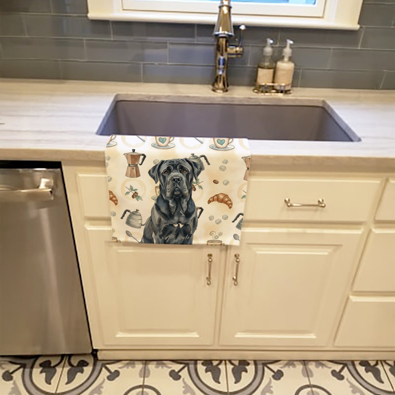 Serviette de cuisine Coffee Bar, Black Neapolitan Mastiff