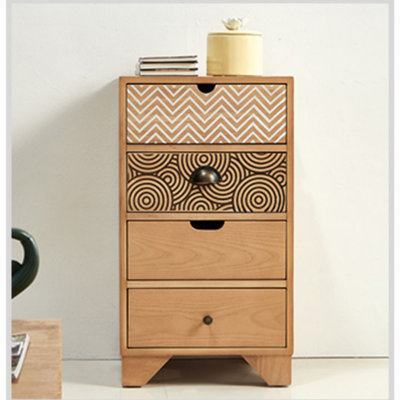 Solid wood retro locker against the wall