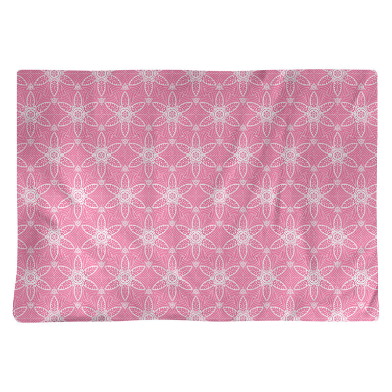 Napperon en coton 18 po classique Circles, Rose / blanc