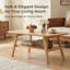 Table basse 39,37 "Mid-Century moderne - 100% chêne massif, 2 étages - chêne naturel-129581661