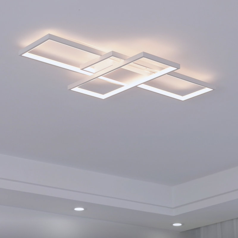 Plafonnier encastré 3 lumières DEL Arlyn, Noir, H 3 po x l 35,4 po x P 19,7 po
