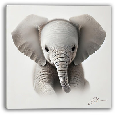 Baby Elephant – Wrapped Canvas Wall Art