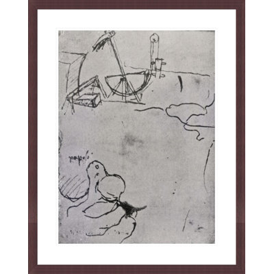 Design for a digger head fol. 76v from the Codex Atlanticus by Leonardo da Vinci -Framed Giclee Print