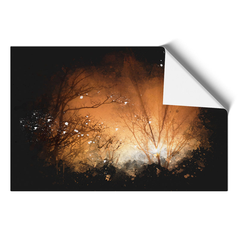 Sun Rays Through the Trees Paint Splash - Frameless Print, 21cm H x 30cm W x 0.1cm D